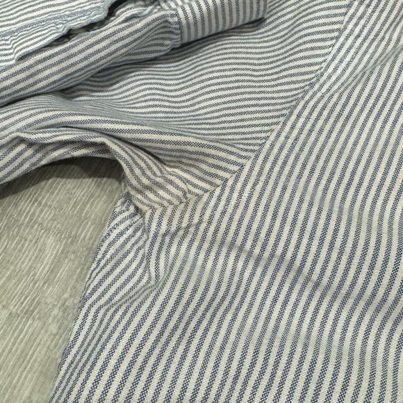 MAISON LABICHE Paris Women’s Blue Striped Button Down Shirt Size Small - Picture 7 of 10